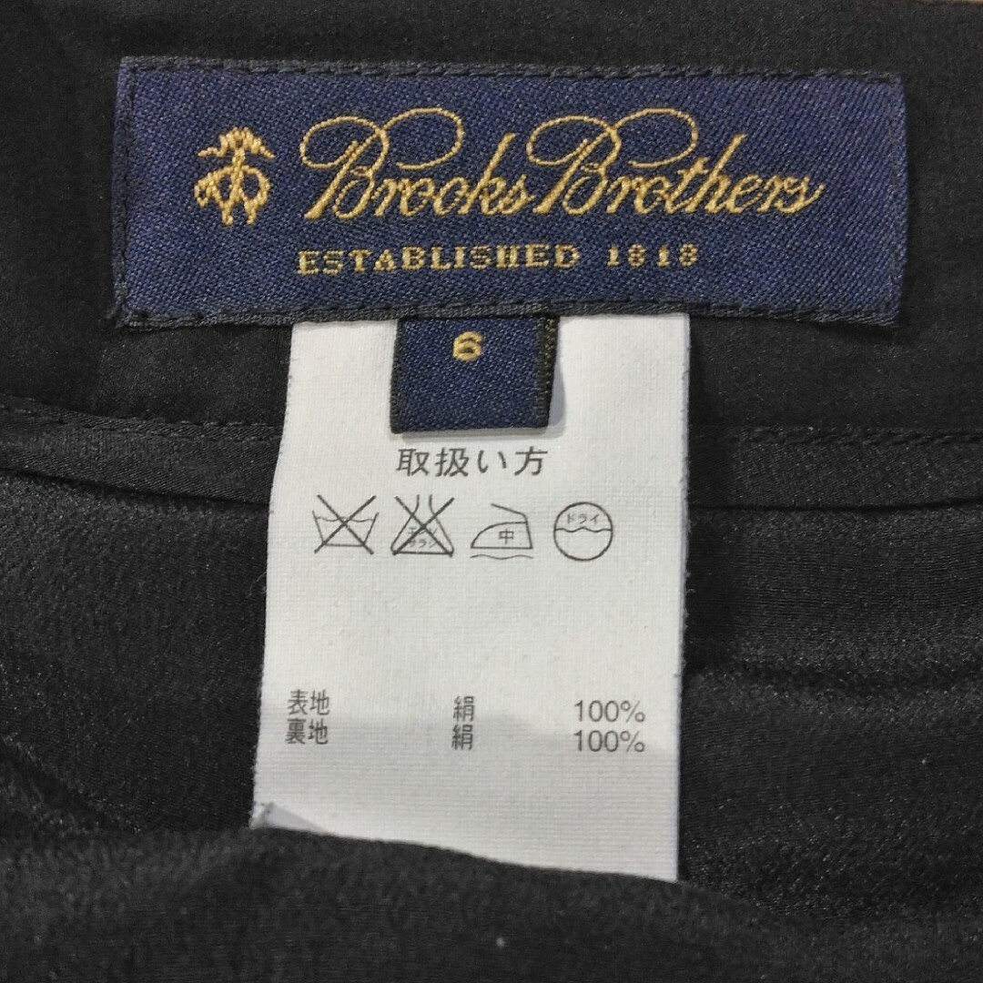 Brooks Brothers(ブルックスブラザース)のブルックスブラザーズ シルク100％ フレア スカート ブラック XL 6 春夏 レディースのスカート(ひざ丈スカート)の商品写真