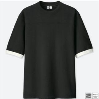 ユニクロ(UNIQLO)の【新品】ユニクロ U  半袖 クルーネック カラーブロック T  ブラック　L(Tシャツ/カットソー(七分/長袖))