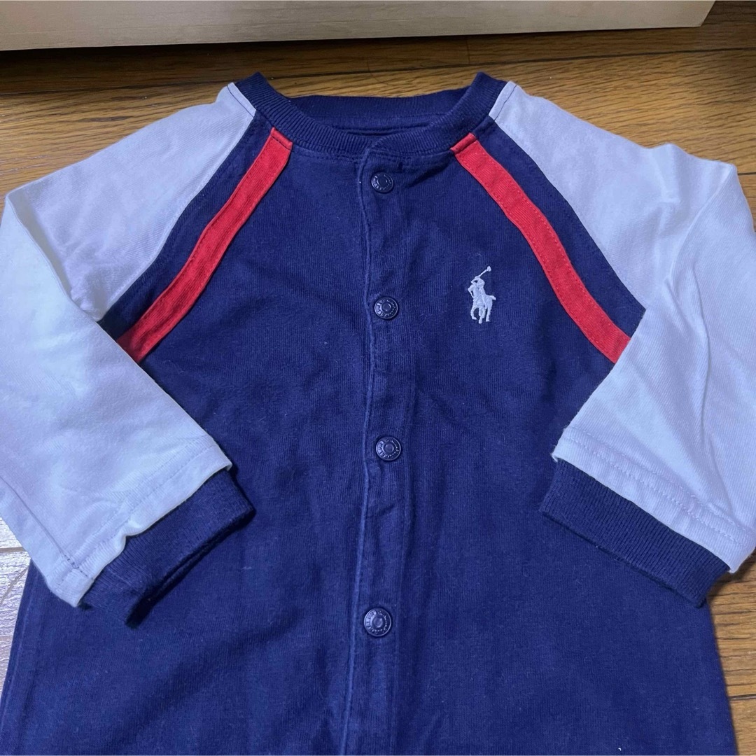 Ralph Lauren(ラルフローレン)のbaiya80紺色70ベビー9mラルフローレンロンパース長袖長ズボン赤 キッズ/ベビー/マタニティのベビー服(~85cm)(ロンパース)の商品写真