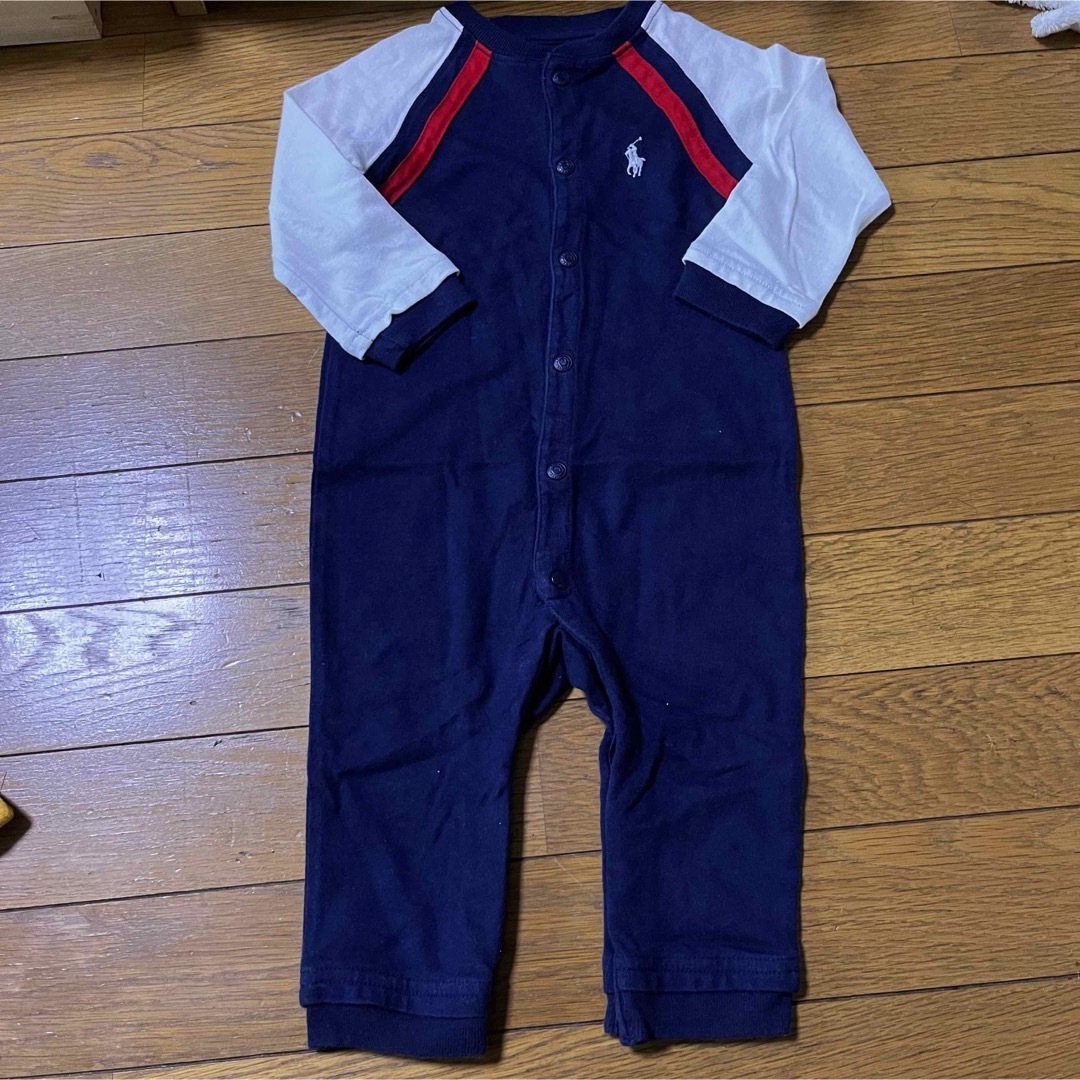 Ralph Lauren(ラルフローレン)のbaiya80紺色70ベビー9mラルフローレンロンパース長袖長ズボン赤 キッズ/ベビー/マタニティのベビー服(~85cm)(ロンパース)の商品写真