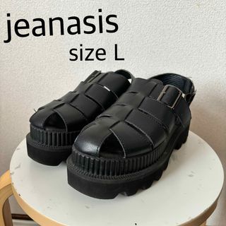 ジーナシス(JEANASIS)のJEANASIS ビガーグルカサンダル ブラック Lサイズ(サンダル)