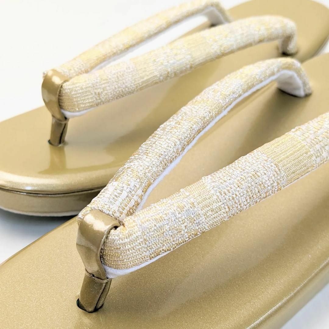 草履バッグセット フォーマル 帯地 ゴールド LLサイズ kz1 レディースの水着/浴衣(着物)の商品写真