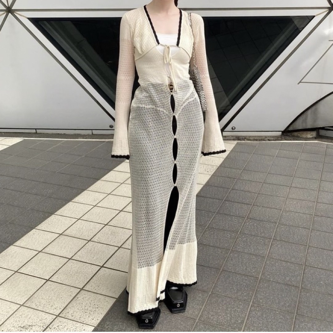 FETICO LACE KNIT MAXI CARDIGAN 24ss 新品の通販 by sana's FETICO LACE KNIT MAXI CARDIGAN 24ss 新品の通販 by sana's