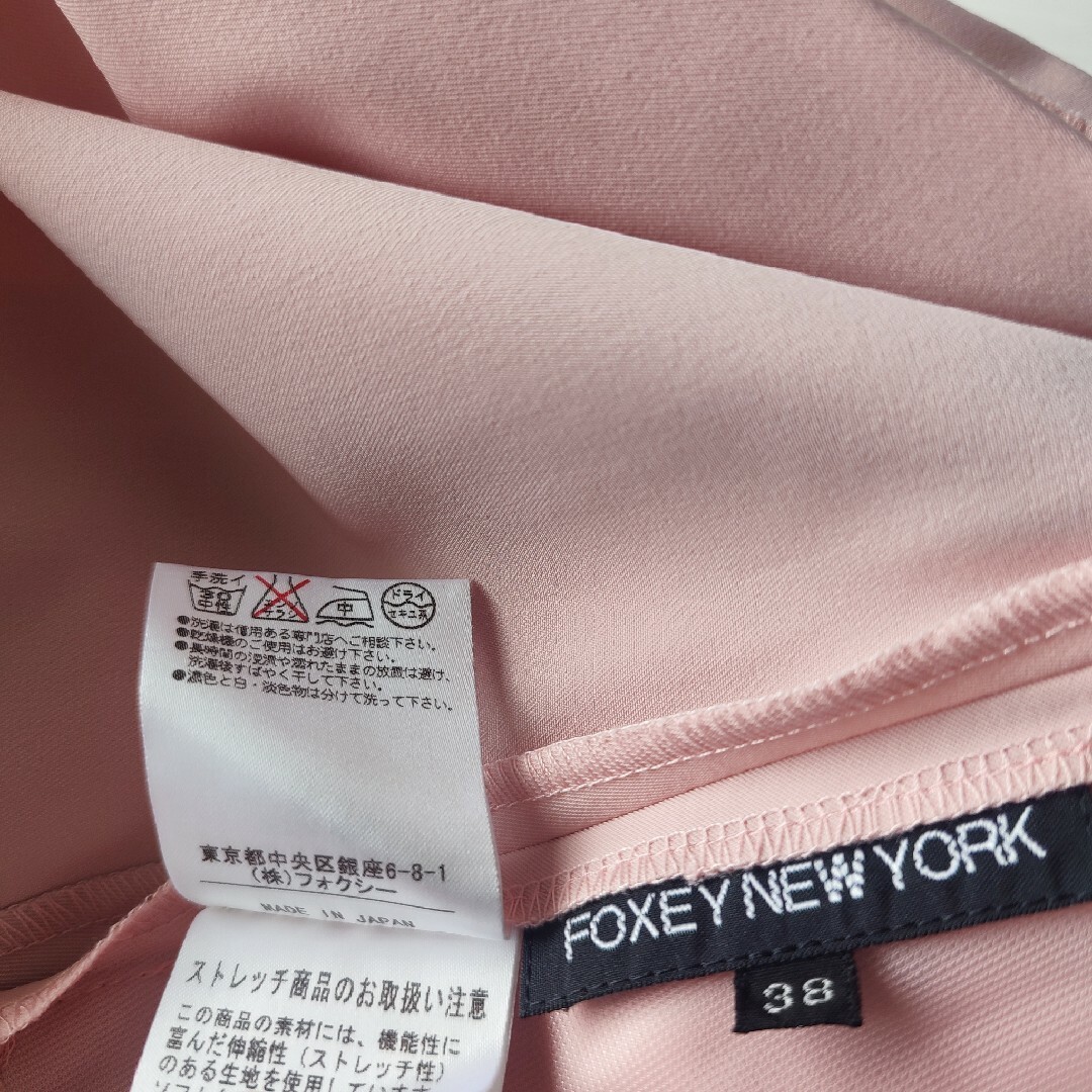 FOXEY NEW YORK(フォクシーニューヨーク)の美品　フォクシーニューヨーク　Aライン　ワンピース　ピンク　ストレッチ　38 レディースのワンピース(ひざ丈ワンピース)の商品写真