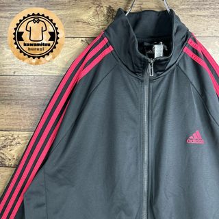 アディダス(adidas)の7521 古着　アディダス　トラックジャケット　フルジップ　3本ライン　2XL(ナイロンジャケット)