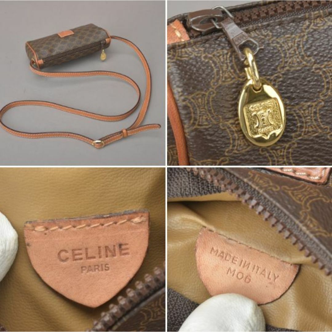 celine(セリーヌ)のCELINE♡セリーヌ マカダム柄 ショルダーポーチ ポシェット ブラウン レディースのバッグ(ショルダーバッグ)の商品写真