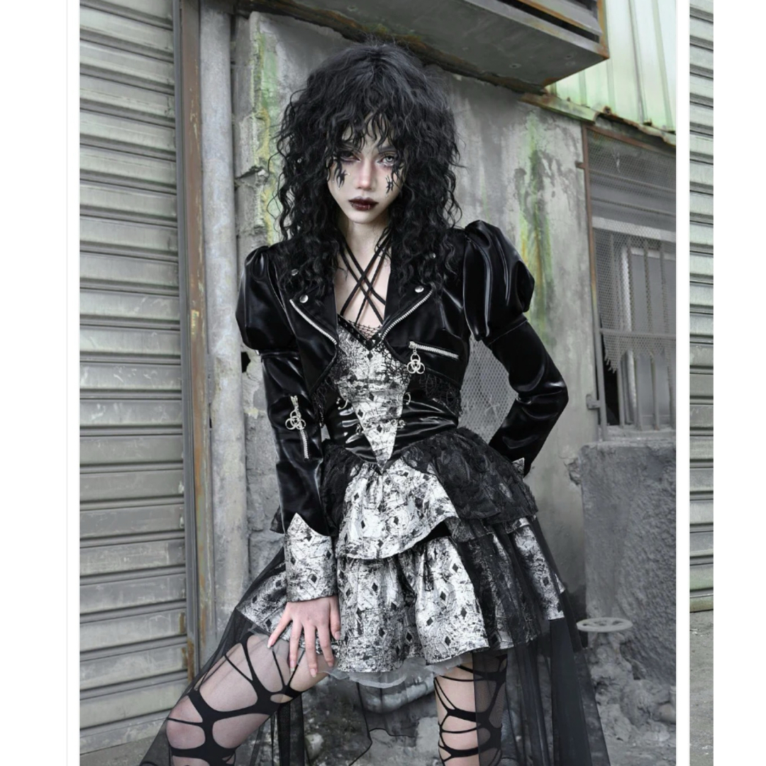 Punk Short PU Leather Jacketショートレザージャケットの通販 Punk Short PU Leather Jacketショートレザージャケットの通販