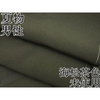 平和屋1■極上　夏物　男性　長羽織　絽　海松茶色　塵除け　逸品　未使用4s675(着物)