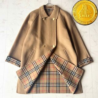 BURBERRY - BURBERRY　カシミヤ混ロングコート　キャメルベージュ　ノバチェック柄