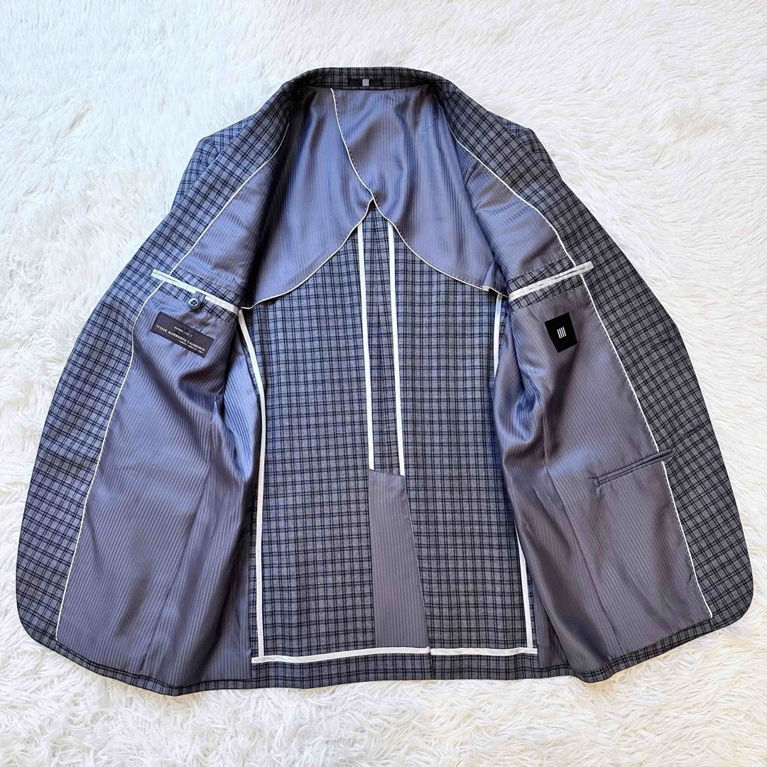 THE SUIT COMPANY(スーツカンパニー)のスーツセレクト セットアップスーツ 2B カノニコ グレー チェック Y6 L メンズのスーツ(セットアップ)の商品写真