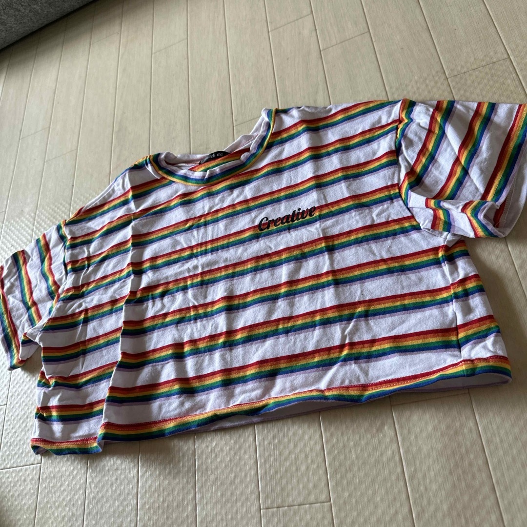 ショート丈Tシャツ キッズ/ベビー/マタニティのキッズ服女の子用(90cm~)(Tシャツ/カットソー)の商品写真