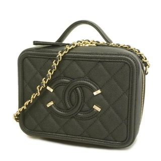 シャネル(CHANEL)の★SALE 【4hb1228】シャネル ツーウェイバッグ/CCフィリグリー/チェーンショルダー/キャビアスキン/ブラック/シャンパンゴールド金具 【中古】 レディース(その他)