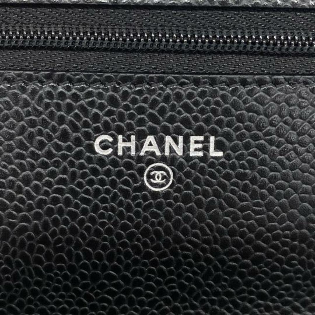 CHANEL(シャネル)の★SALE 【4hb1232】シャネル ショルダーウォレット/マトラッセ/キャビアスキン/ブラック/シルバー金具 【中古】 レディース レディースのファッション小物(財布)の商品写真