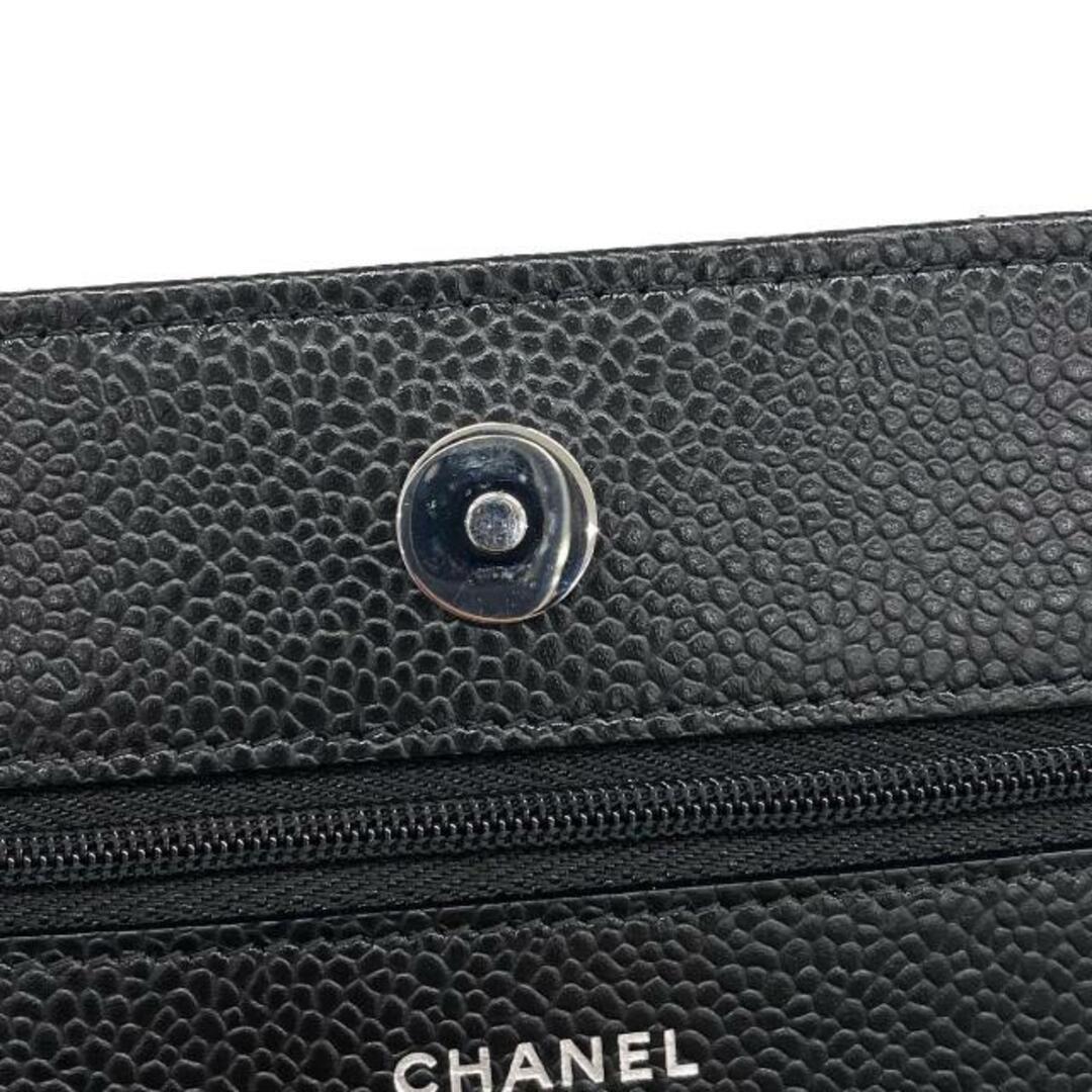 CHANEL(シャネル)の★SALE 【4hb1232】シャネル ショルダーウォレット/マトラッセ/キャビアスキン/ブラック/シルバー金具 【中古】 レディース レディースのファッション小物(財布)の商品写真