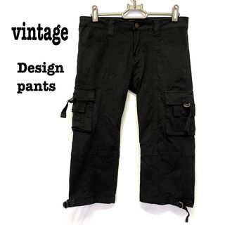 ロキエ(Lochie)の美品【 vintage 】デザインカーゴパンツ　モードデザイン　クロップドパンツ(カジュアルパンツ)