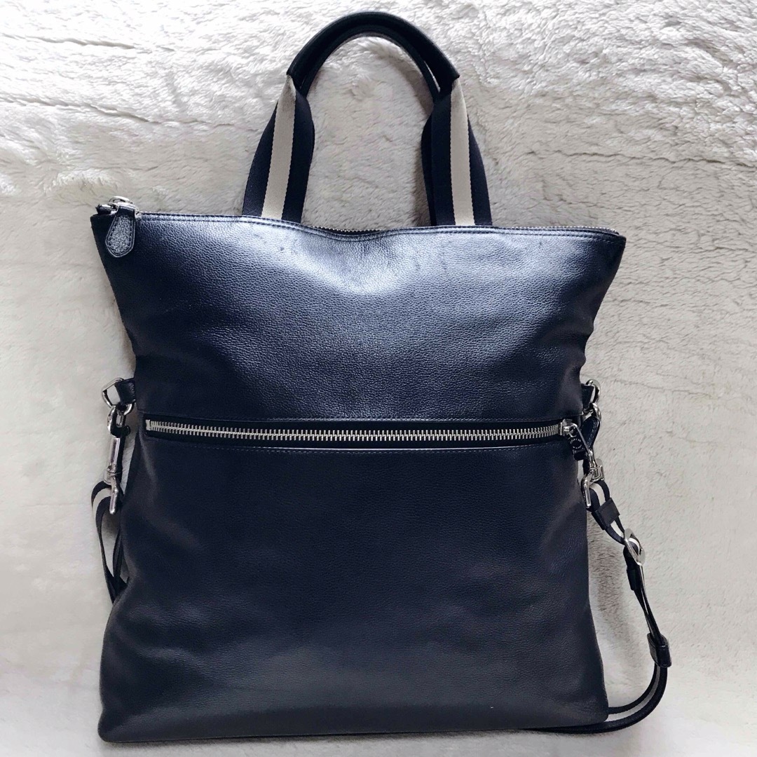 COACH(コーチ)の美品 COACH オールレザー 2way トートバッグ ショルダーバッグ 黒 メンズのバッグ(トートバッグ)の商品写真