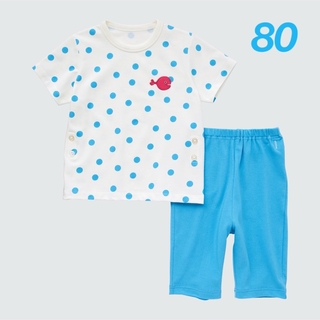 ユニクロ(UNIQLO)の【 新品未開封 】 ユニクロ 半袖 パジャマ きんぎょがにげた 80(パジャマ)