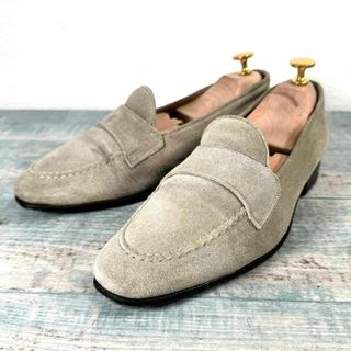 クロケットアンドジョーンズ(Crockett&Jones)の美品 伊名門 39 Glanluca スウェード ローファー(ドレス/ビジネス)