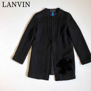 ランバンコレクション(LANVIN COLLECTION)のLANVIN ランバン　ノーカラーコート　ノーカラージャケット　ニットツイード(ノーカラージャケット)