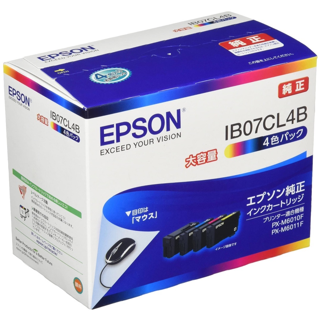 EPSON(エプソン)の【即購入OK】【純正】エプソンIB07CL4B インクカートリッジ4色パック スマホ/家電/カメラのPC/タブレット(PC周辺機器)の商品写真