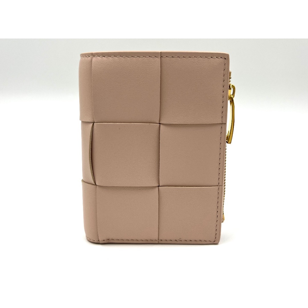 BOTTEGA VENETA - BOTTEGA VENETA ボッテガ ヴェネタ マキシイントレチャート ２つ折り財布 薄ピンク レザー ゴールド金具 超美品