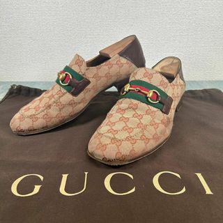 グッチ(Gucci)のGUCCI ホースビットローファー 9 GGキャンバス シェリーライン(ドレス/ビジネス)