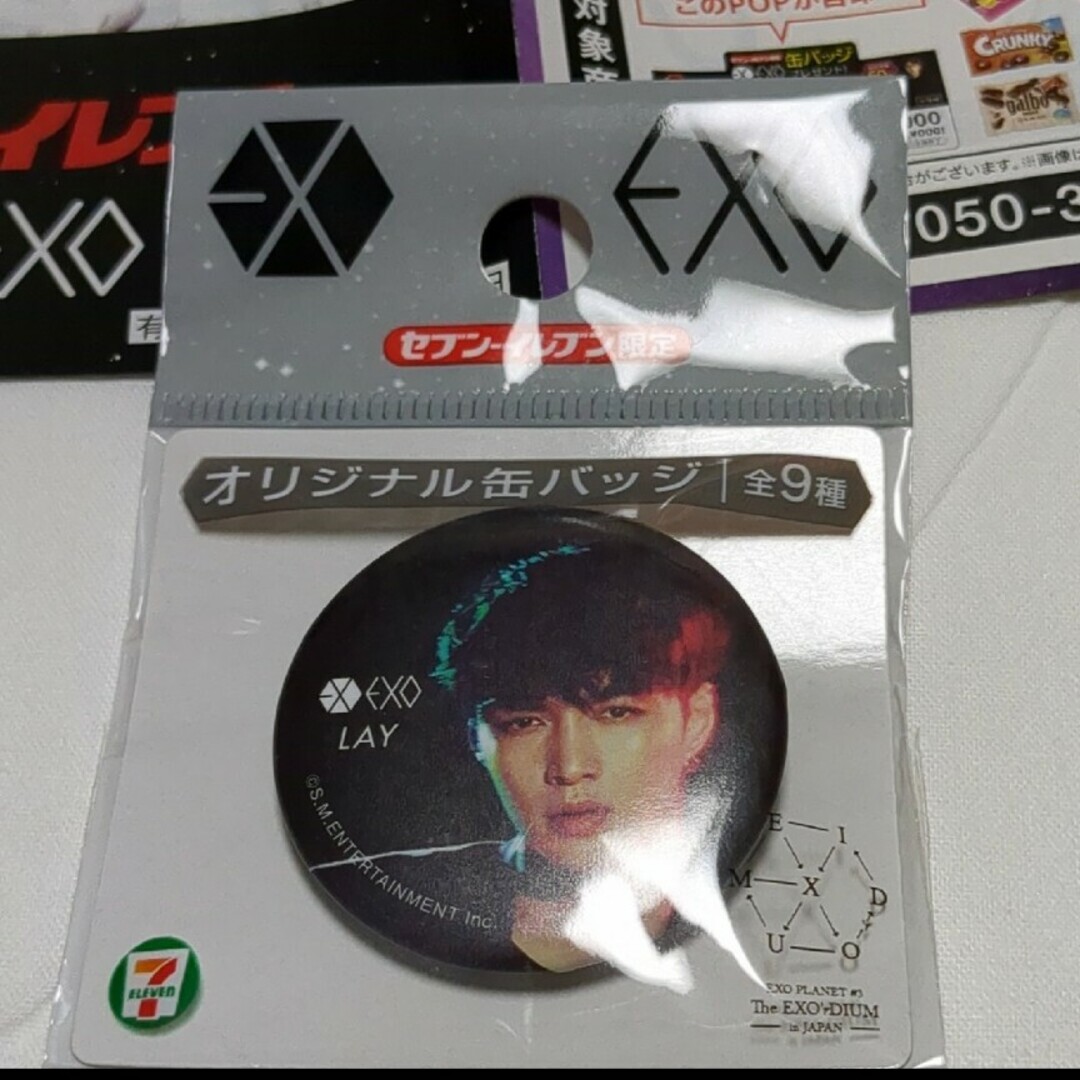 EXO(エクソ)のレイ　缶バッジ　EXO エンタメ/ホビーのタレントグッズ(アイドルグッズ)の商品写真