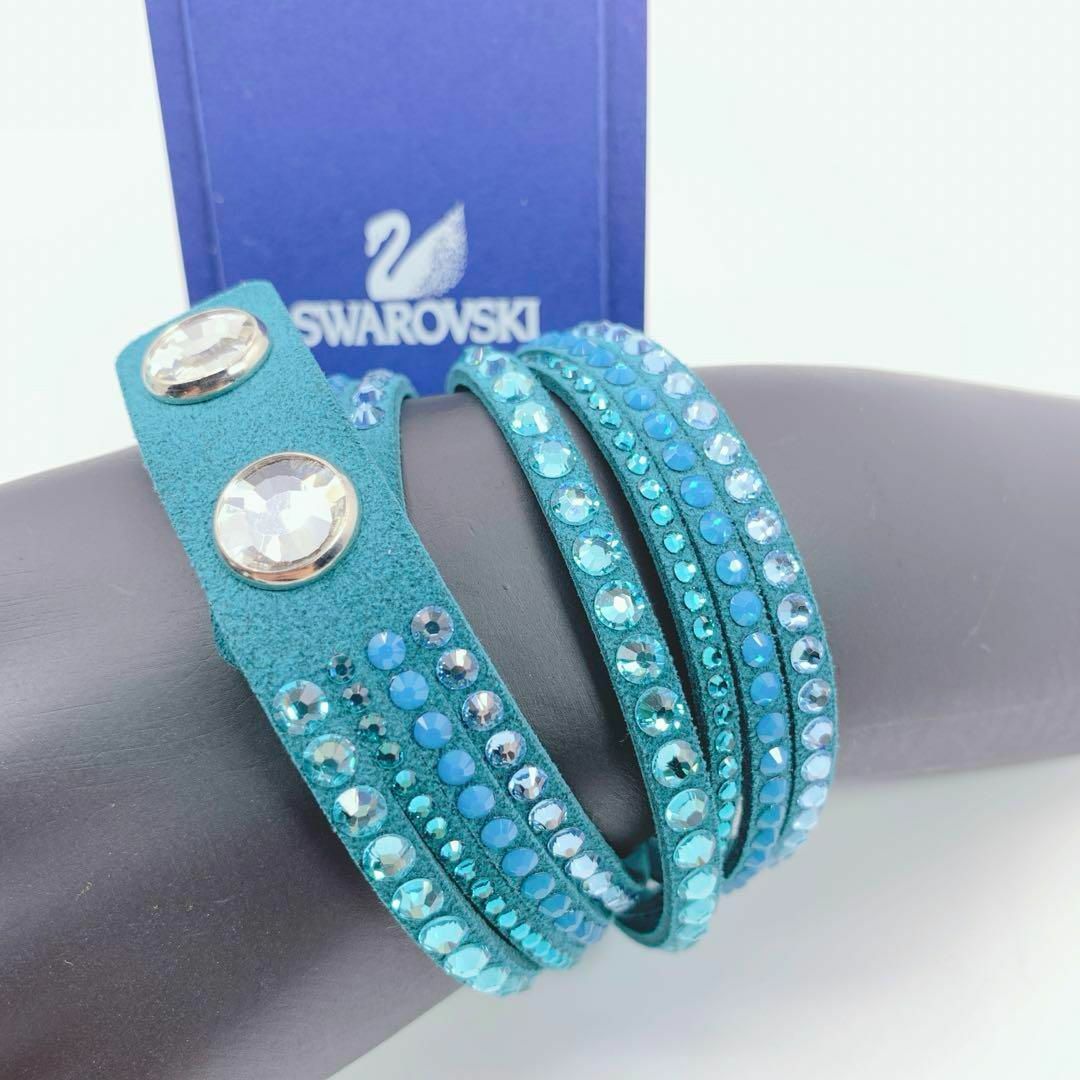 SWAROVSKI(スワロフスキー)の【極美品】SWAROVSKI　スワロフスキー　ブレスレット　チョーカー　グリーン レディースのアクセサリー(ブレスレット/バングル)の商品写真