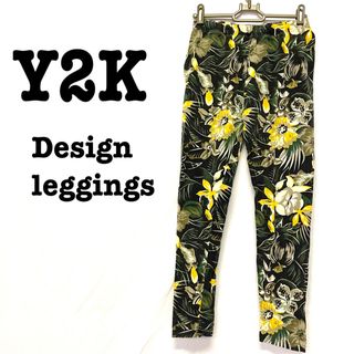 ロキエ(Lochie)の美品【 Y2Kデザイン 】デザインレギンス　ボタニカル柄レギンス　花柄レギンス(レギンス/スパッツ)