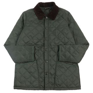 極美品○Barbour バブアー 21AW 2102177 LIDDESDALE QUILT SL リッズデイル ロゴ刺繍入り 襟コーデュロイ キルティングパテッドジャケット カーキグリーン S 正規品 メンズ(その他)