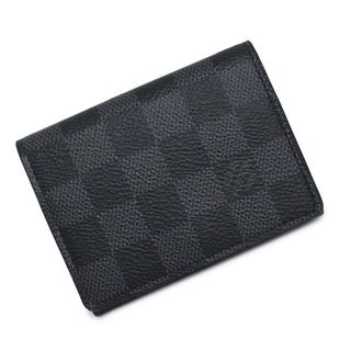 ルイヴィトン(LOUIS VUITTON)のルイ ヴィトン アンヴェロップ カルト ドゥ ヴィジット カードケース 名刺入れ 定期入れ パスケース ダミエグラフィット ブラック 黒 シルバー金具 N63338 箱付 LOUIS VUITTON（新品・未使用品）(名刺入れ/定期入れ)