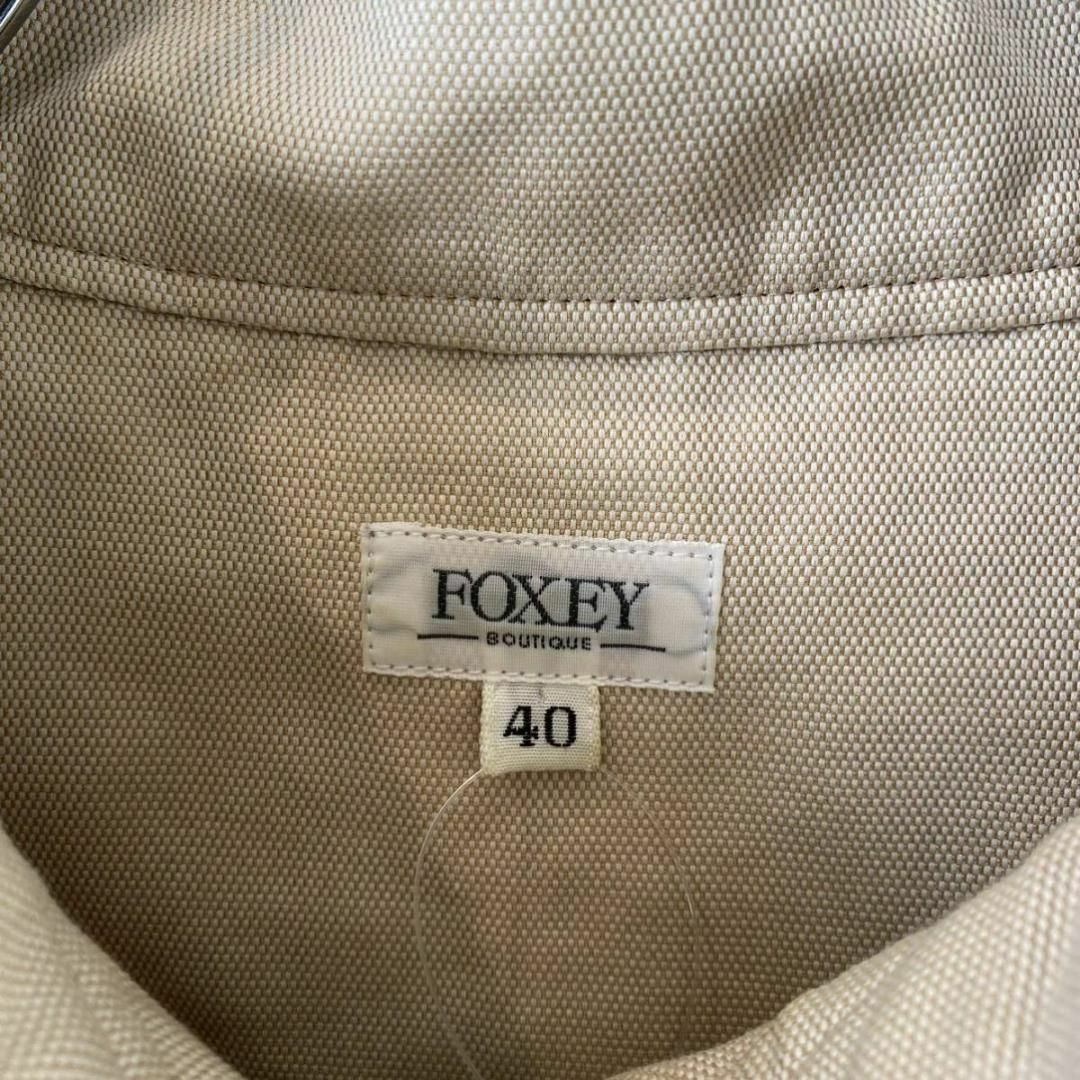 FOXEY(フォクシー)のFOXEY フォクシー ワンピース ノースリーブ シルク混 ベージュ サイズ40 レディースのワンピース(ひざ丈ワンピース)の商品写真