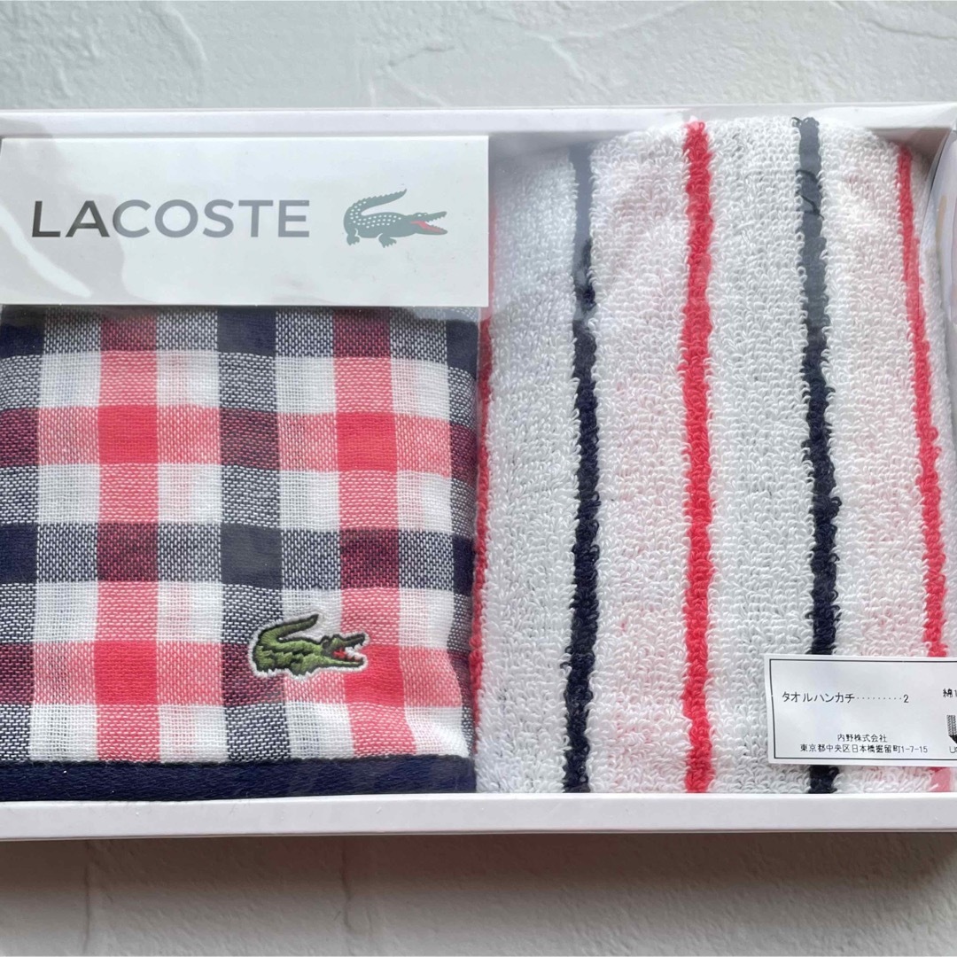 LACOSTE(ラコステ)のLACOSTE  タオルハンカチ　2枚セット インテリア/住まい/日用品の日用品/生活雑貨/旅行(タオル/バス用品)の商品写真