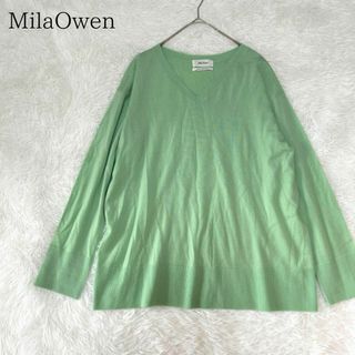 MilaOwen ミラオーウェン ピュアウール Vネックニットセーター 薄手