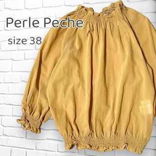 ペルルペッシュ(Perle Peche)のPerle Peche ペルルペッシュ シアー トップス シースルー 七分袖(カットソー(長袖/七分))