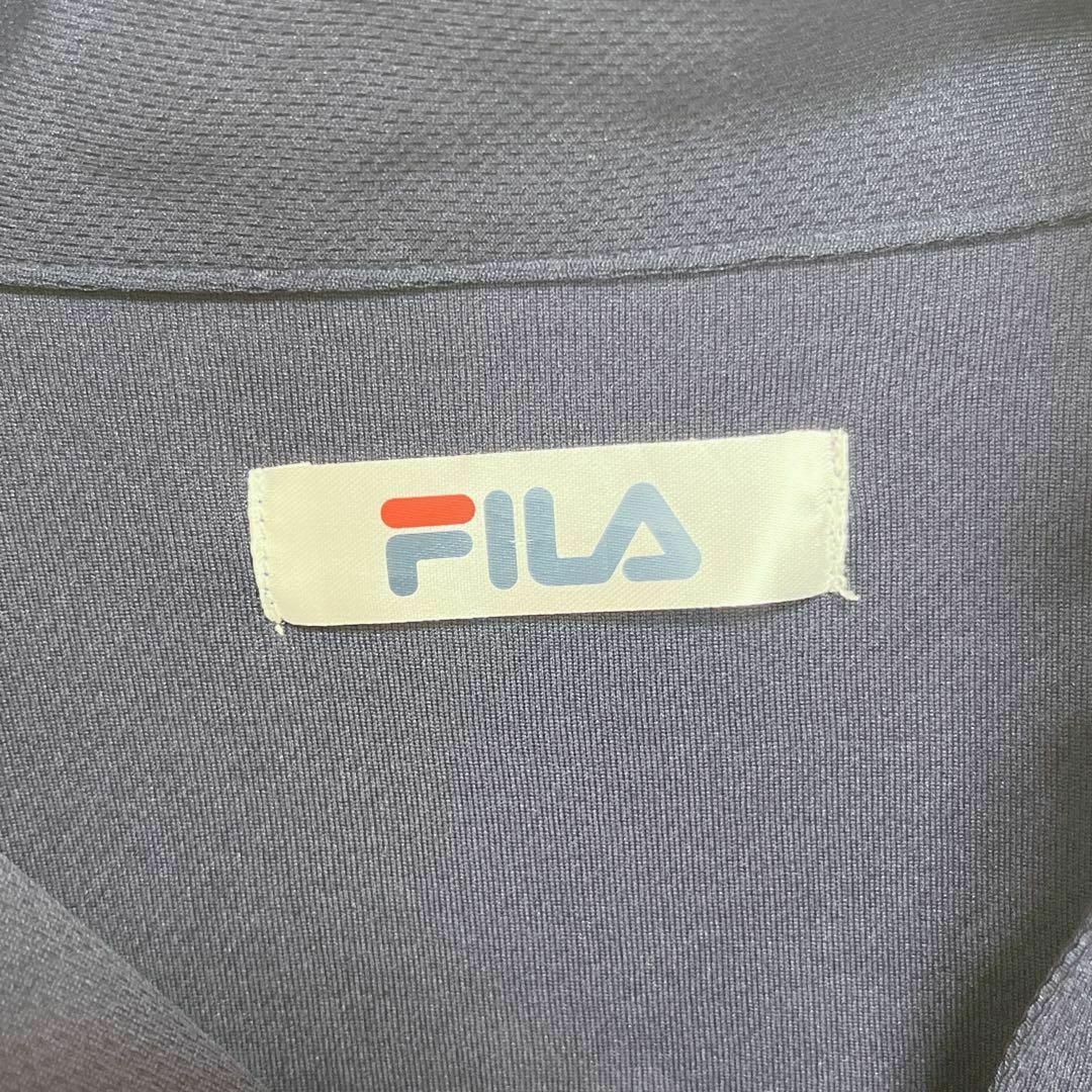 FILA(フィラ)のフィラ　ポロシャツジャージ【L】ビッグロゴプリント　スポーティ　ポケット付き レディースのトップス(ポロシャツ)の商品写真