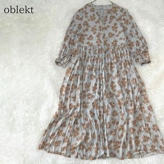 オブレクト(Oblekt)のoblekt オブレクト 花柄ヴィンテージライクワンピース 高山郁(ロングワンピース/マキシワンピース)