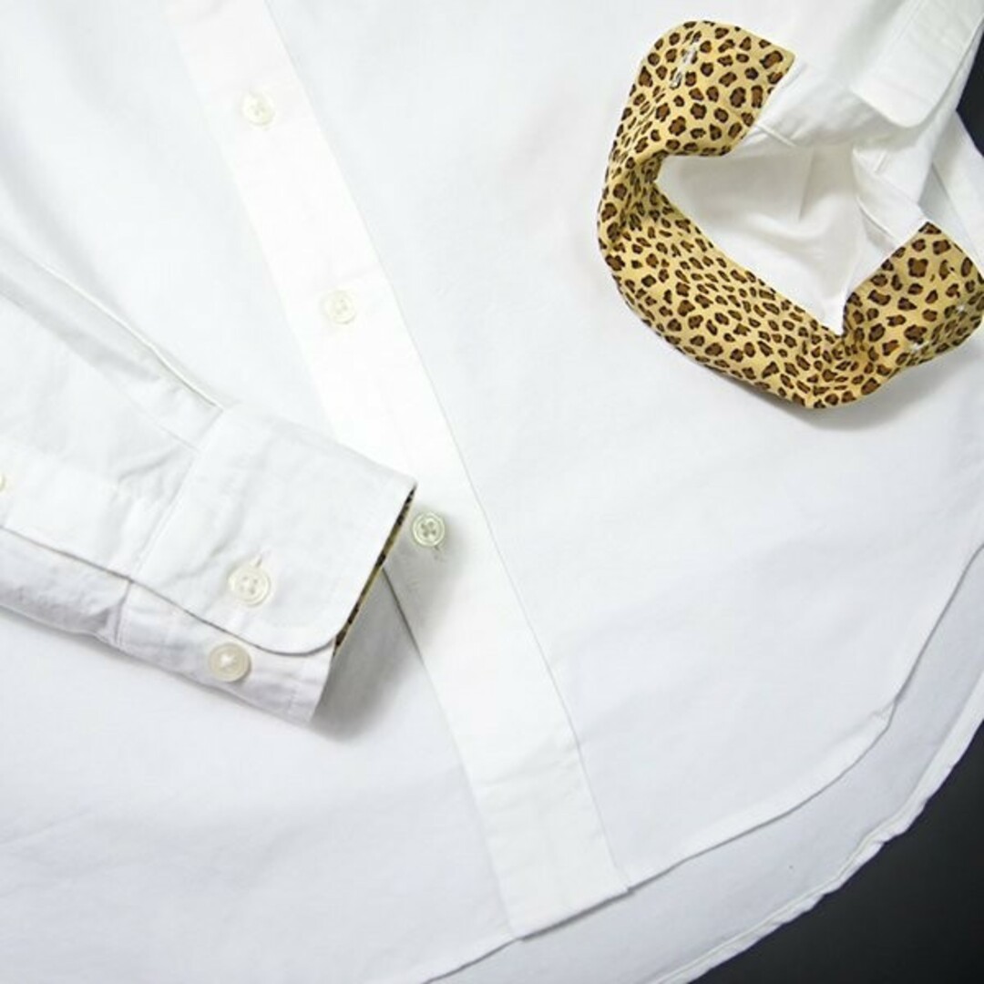 KENT(ケント)の新品 ケントアヴェニュー レオパード OX ボタンダウン シャツ M 白 メンズのトップス(シャツ)の商品写真