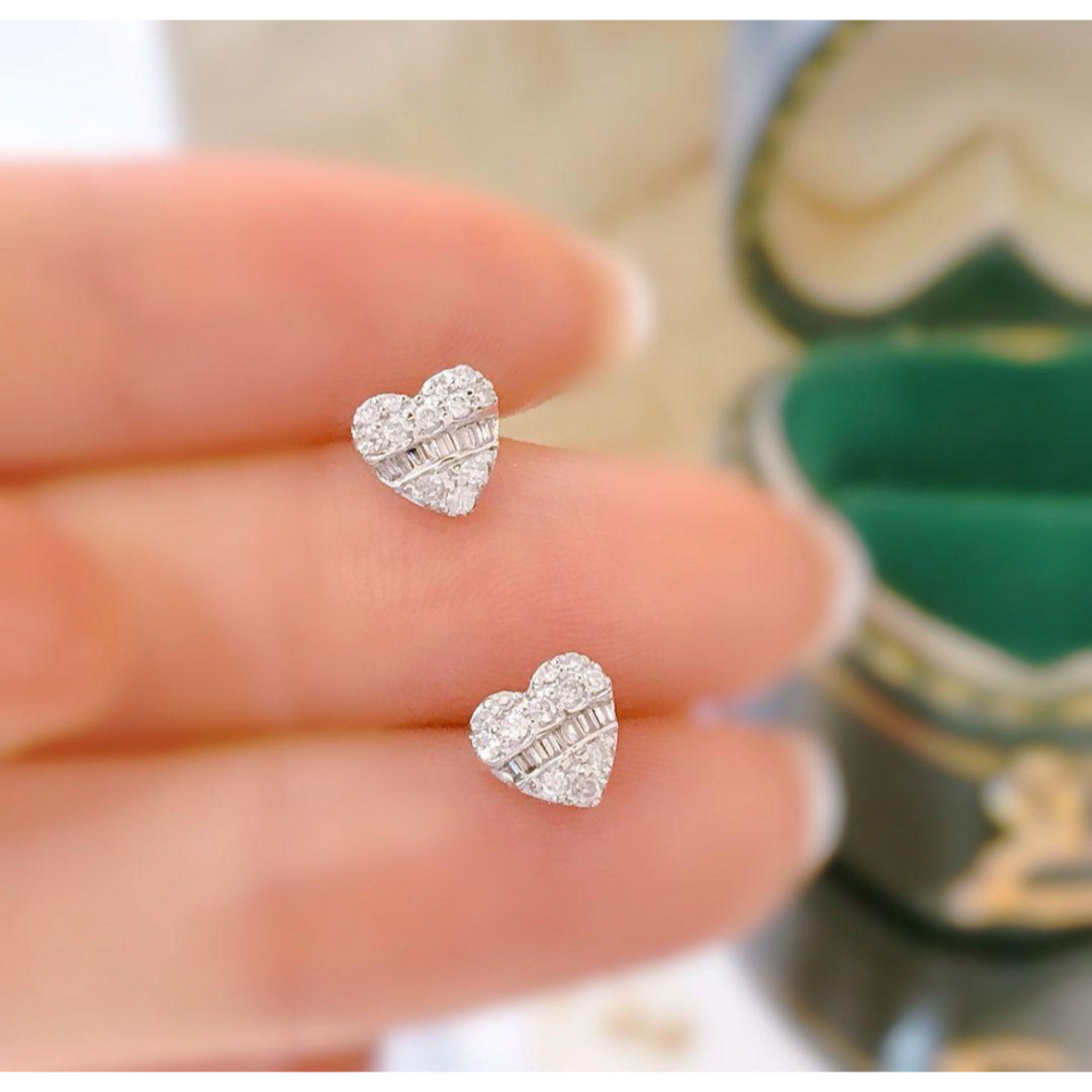 ハート形 天然ダイヤモンドピアスk18 ハートピアス ピアス ハート形 天然ダイヤモンドピアスk18 ハートピアス ピアス