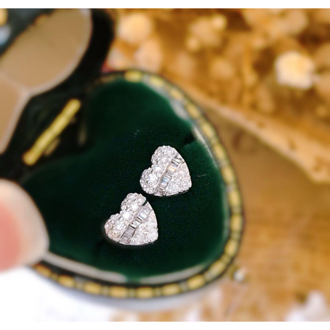 ハート形 天然ダイヤモンドピアスk18 ハートピアス ピアス ハート形 天然ダイヤモンドピアスk18 ハートピアス ピアス