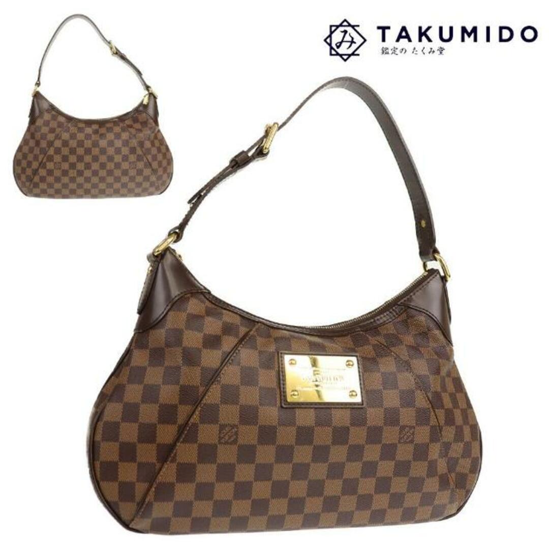 LOUIS VUITTON(ルイヴィトン)のルイヴィトン ショルダーバッグ テムズ GM N48181 中古 ダミエ エベヌ ブラウン レザー LOUIS VUITTON 【中古】 | レディース ファッション ブランド バック 鞄 カバン シンプル 茶色 かばん ルイビトン ABランク レディースのバッグ(ショルダーバッグ)の商品写真