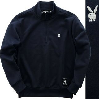 プレイボーイ(PLAYBOY)の新品 プレイボーイ 裏毛 ハーフジップ スウェット LL 紺(スウェット)