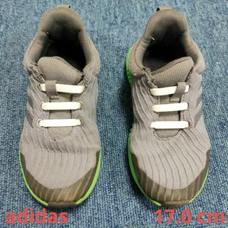 アディダス(adidas)のアディダス　靴　17.0cm　グレー×グリーン(スニーカー)