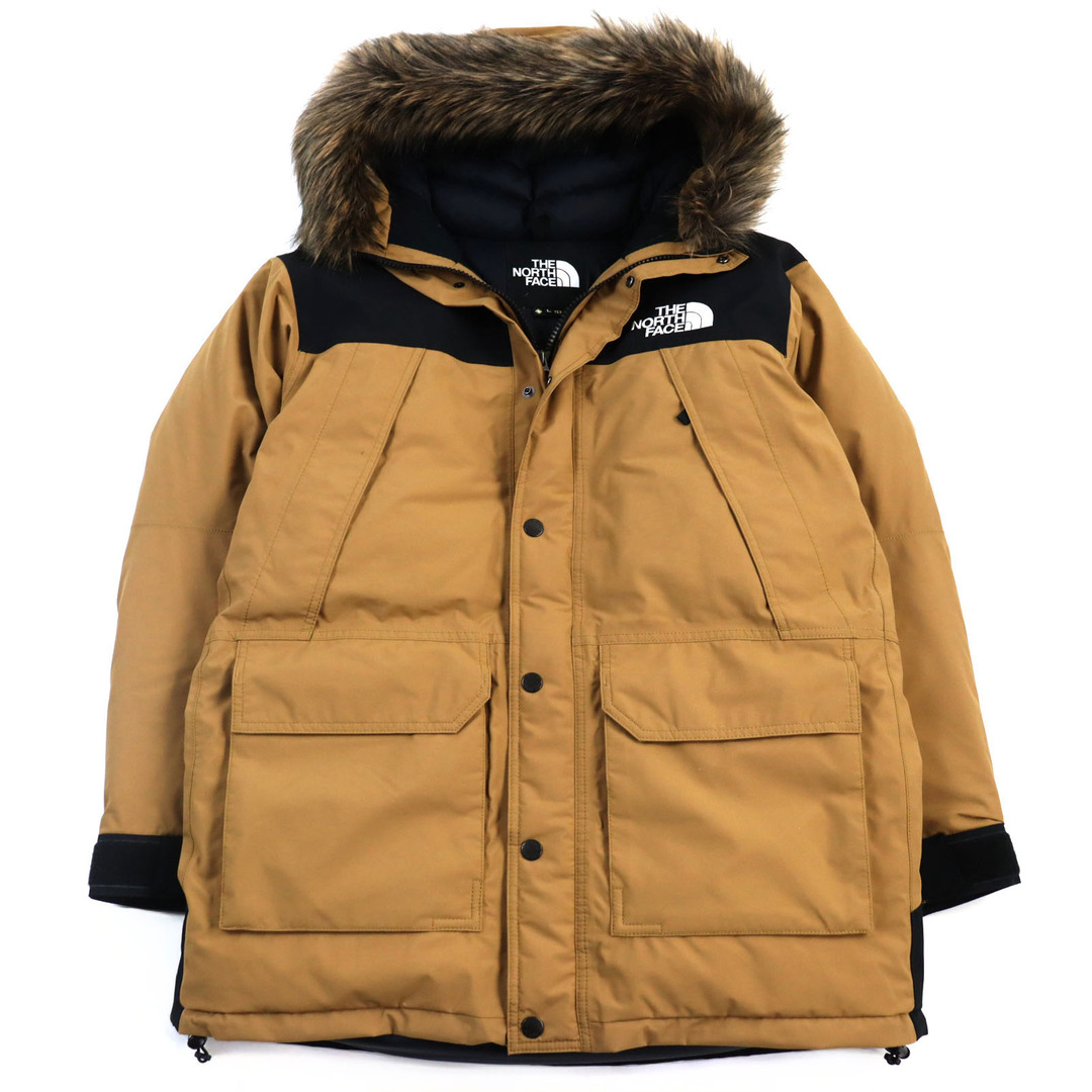 THE NORTH FACE(ザノースフェイス)の極美品○THE NORTH FACE ザ・ノースフェイス ND91935 Mountain Down Coat マウンテンダウンコート ロゴ刺繍 GORE-TEX/ゴアテックス フラップ付きポケット ダブルジップ フーデッド ダウンコート ブラウン L 正規品 メンズ メンズのジャケット/アウター(ダウンジャケット)の商品写真