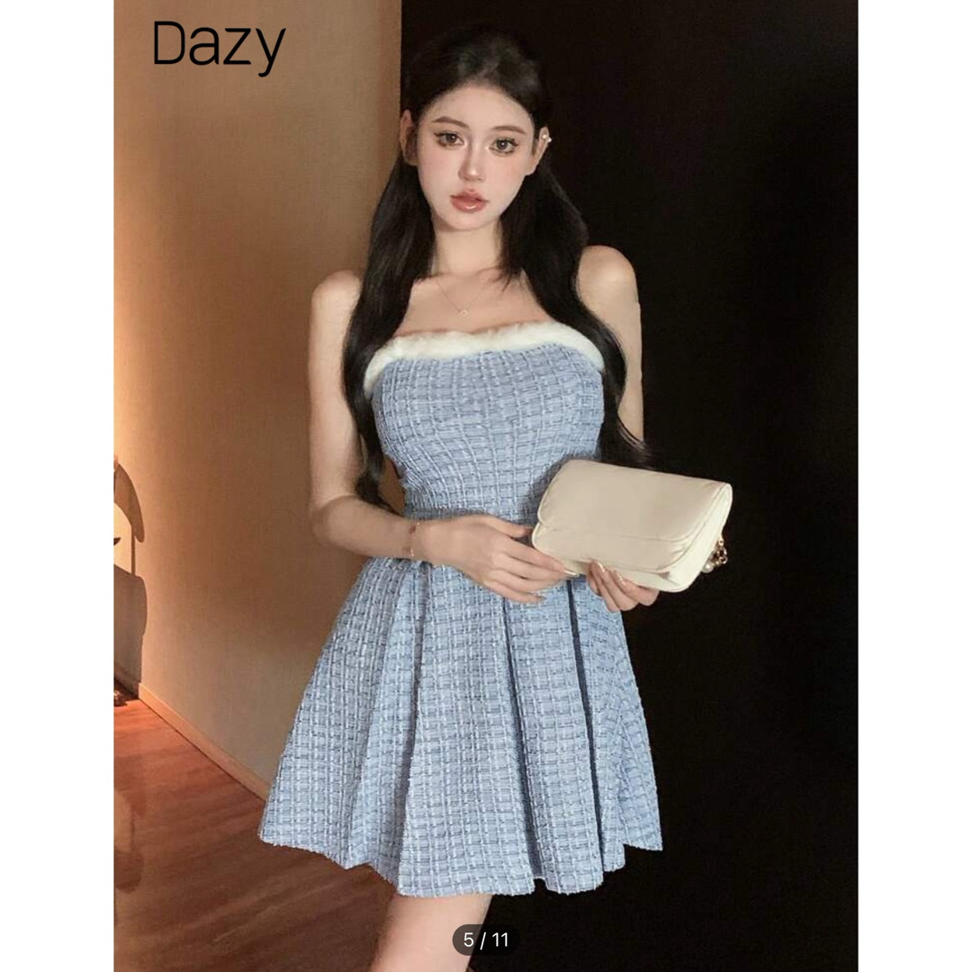 dazzy store(デイジーストア)のDazy Designer パッチワーク チューブトップ ワンピース レディース レディースのワンピース(ミニワンピース)の商品写真