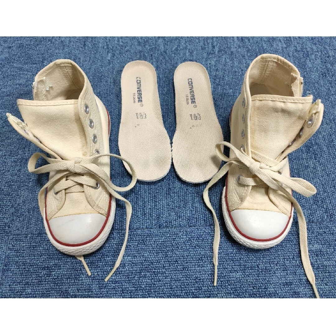 CONVERSE(コンバース)のコンバース　靴　ハイカット　白　18.0cm キッズ/ベビー/マタニティのキッズ靴/シューズ(15cm~)(スニーカー)の商品写真