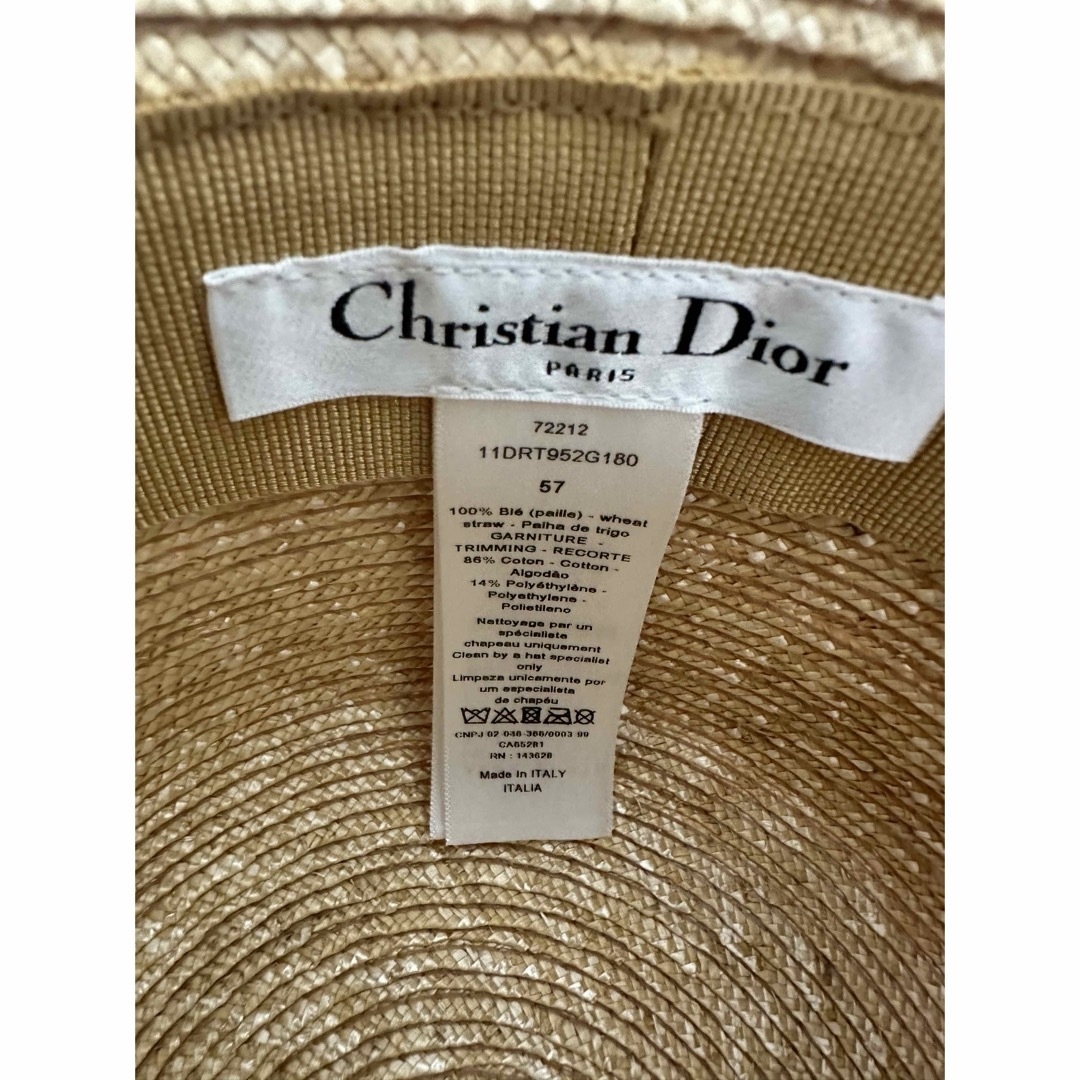 Christian Dior(クリスチャンディオール)の4/30までセール　超美品　クリスチャンディオール  ストローハット　麦わら レディースの帽子(麦わら帽子/ストローハット)の商品写真