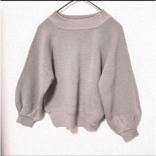 グレイル(GRL)の春服 ニット ぽわん袖 GRL ピンクベージュ グレージュ(ニット/セーター)