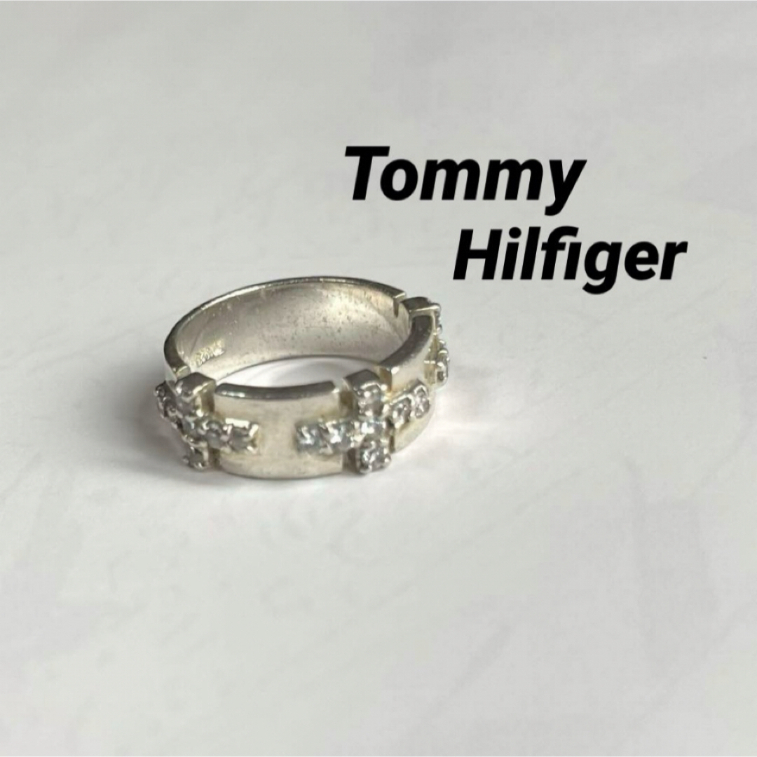 TOMMY HILFIGER(トミーヒルフィガー)のトミーヒルフィガー/ クロスジルコニア/ 925 SILVER リング約9号位 レディースのアクセサリー(リング(指輪))の商品写真