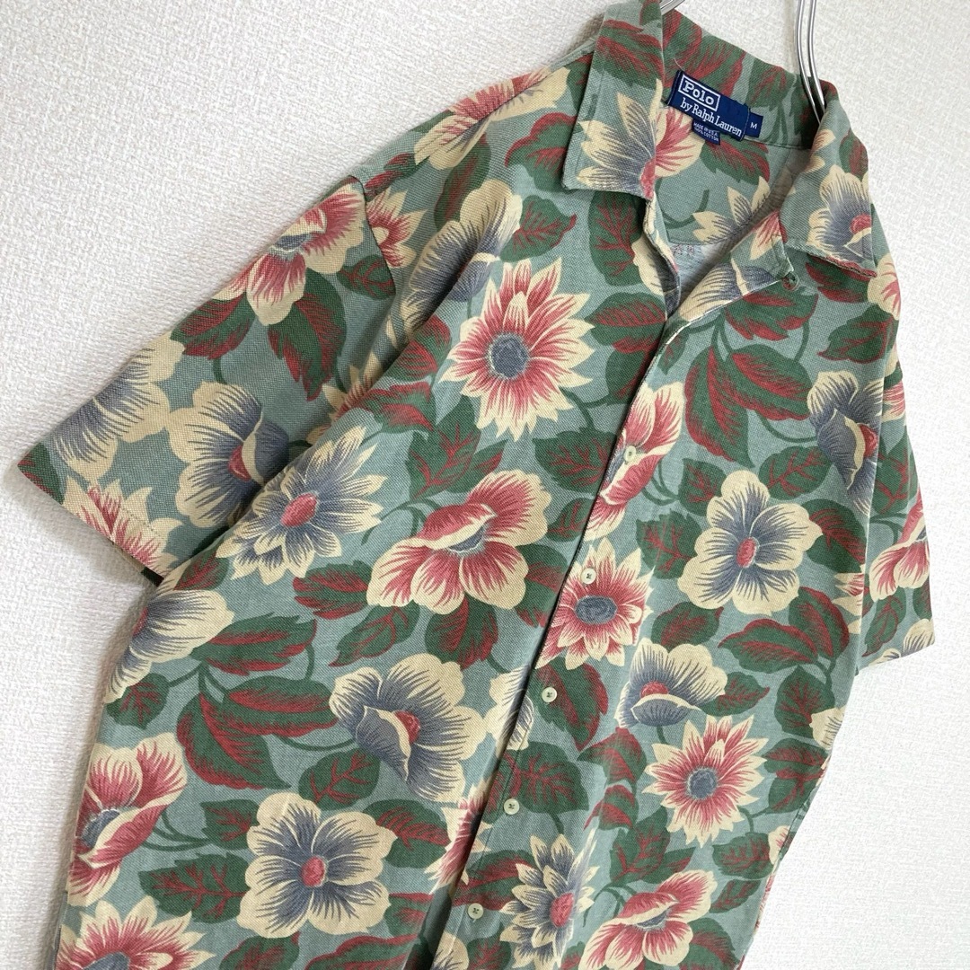 Ralph Lauren(ラルフローレン)の★USA製 90s ラルフローレン アロハシャツ 開襟シャツ M ナイガイ メンズのトップス(シャツ)の商品写真